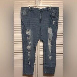 Rosegal Ripped Skinny Jeans in Blue